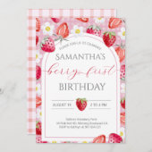 Berry 1er anniversaire Invitation (Devant / Derrière)