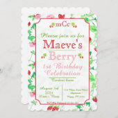 Berry 1er Anniversaire Invitation (Devant / Derrière)