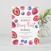 Berry 1er Anniversaire Invitation Berry First Ver  (Debout devant)