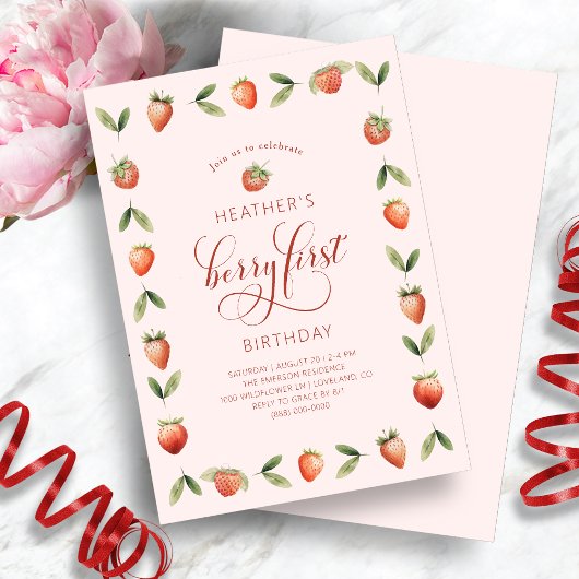 Berry 1er Anniversaire Invitations
