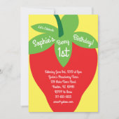Berry 1er Anniversaire Mod Strawberry Invitations (Devant)