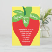Berry 1er Anniversaire Mod Strawberry Invitations (Debout devant)