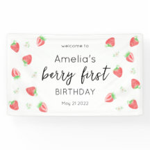 Berry 1er anniversaire | Première bannière fraise