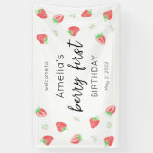 Berry 1er anniversaire | Première bannière fraise (Vertical)