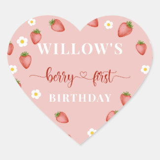 Berry 1er Anniversaire Stickers à thème fraise