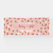 Berry 1st Birthday Strawberry Thema Banner (Horizontaal)