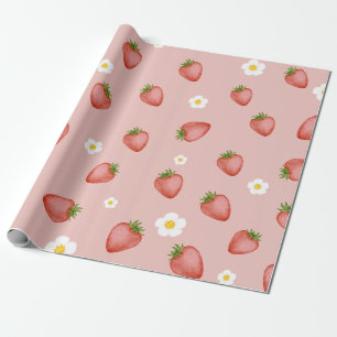 Berry 1st Birthday Strawberry thema inpakken Cadeaupapier