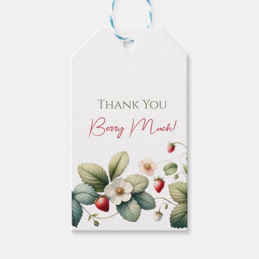 Berry Aardbei Verjaardag Dank u Cadeaulabel (Voorkant)