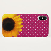 Berry avec Pois et Sunflower iPhone X Coque (Dos (Horizontal))
