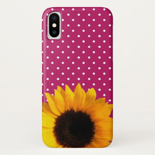 Berry avec Pois et Sunflower iPhone X Coque (Dos)