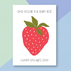 Berry Best Dad Funny Strawberry Vaderdag Kaart