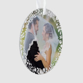 Berry blanc encadré photo Mariage premier Noël (devant)