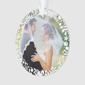 Berry blanc encadré photo Mariage premier Noël (devant)