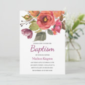 Berry Bliss Fall Flowers Baptism Invitation (Debout devant)
