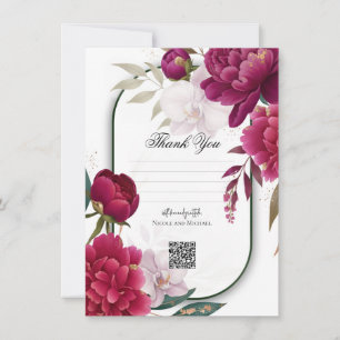 Berry Bloom Tuin Bloemrijke Glamour Bruiloft Kaart