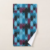 berry blue and ebony geometric bad handdoek (Handdoek)