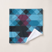 berry blue and ebony geometric bad handdoek (Wasdoekje)