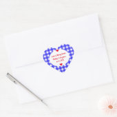 Berry Blue Gingham Wedding Favor Jelly Jar Labels (Envelop)