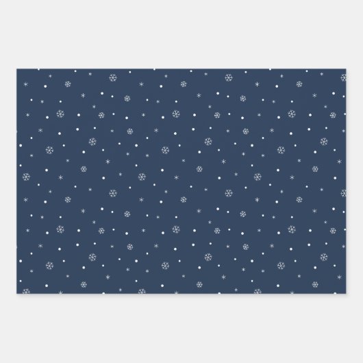Berry Blue Snowflake Holiday Wrapping Papieren Bla Inpakpapier Vel (Voorkant 2)