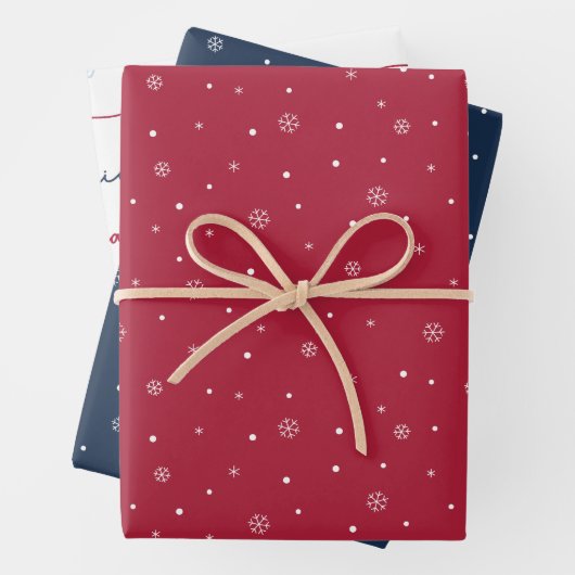 Berry Blue Snowflake Holiday Wrapping Papieren Bla Inpakpapier Vel (In situ)