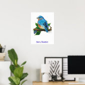 Berry Bluebird Poster (Thuiskantoor)