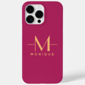 Berry Blush Aangepaste Monogram Elegant Minimaal H Case-Mate iPhone Case (Achterkant)