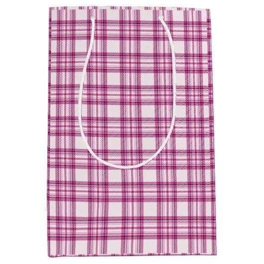 Berry Blush Plaid Medium Gift Bag Medium Cadeauzakje (Voorkant)