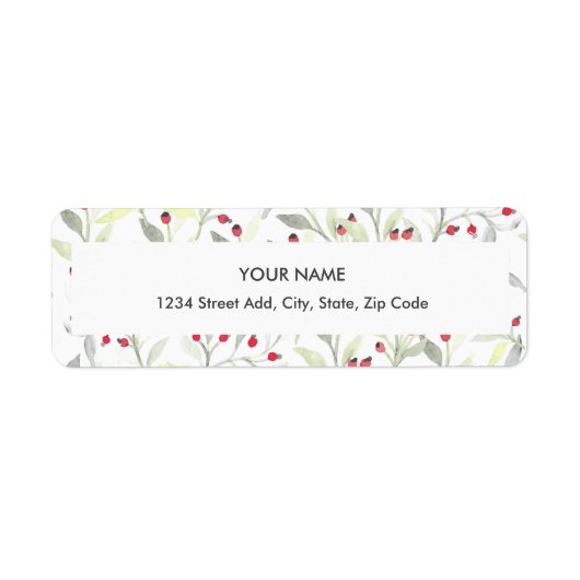 Berry Branches Aangepaste retour adreslabel Etiket (Voorkant)