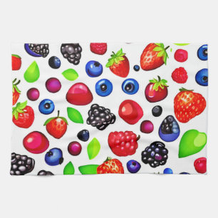 Berry Burst: fruitig patroon Theedoek