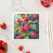 Berry Bush Raspberry Blackberries Watercolor Fruit Servet (Insitu)