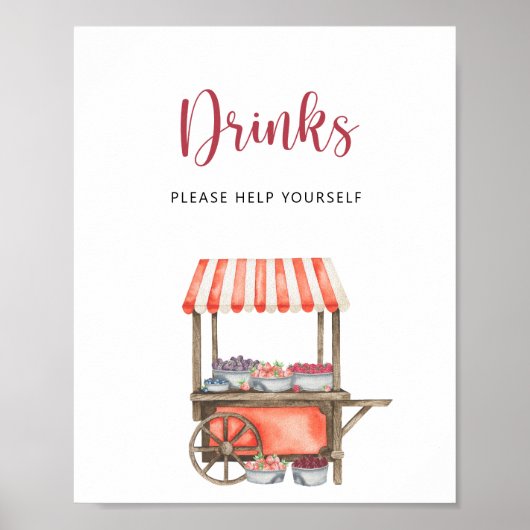 Berry cart - Drinks help yourself Poster (Devant)