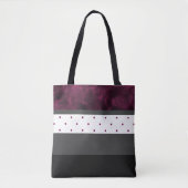 Berry Charcoal Polka Dot Stripes Tote Bag (Voorkant)