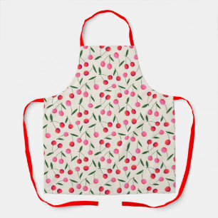 Berry Cherry Retro Rode en Roze Keuken Schort