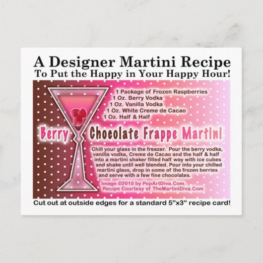 Berry Chocolate Frappe Martini Recept Briefkaart (Voorkant)
