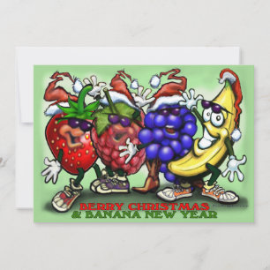 Berry Christmas Banana Carte Nouvel An