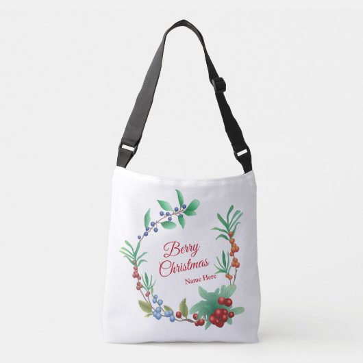 Berry Christmas Wreath Crossbody Tas (Voorkant)