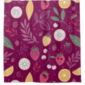 Berry Citrus Douchegordijn – Levendig fruitpatroon (Voorkant)