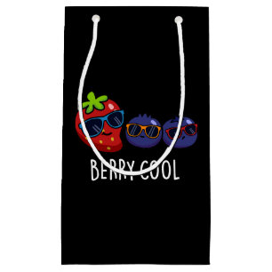 Berry Cool Grappige Aardbei Blueberry Pun Dark BG Klein Cadeauzakje