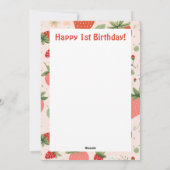 Berry Cute 1er Anniversaire Carte Anniversaire (Dos)