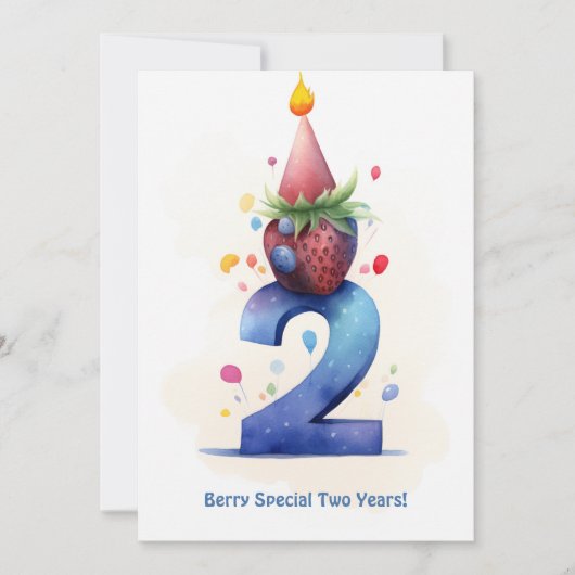 Berry Cute 2e Anniversaire Carte Anniversaire (Devant)