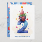Berry Cute 2e Anniversaire Carte Anniversaire (Devant / Derrière)