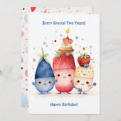 Berry Cute Anniversaire Carte Anniversaire (Devant / Derrière)