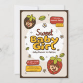 Berry Cute Baby Girl Shower Invitation (Devant)