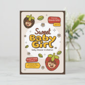 Berry Cute Baby Girl Shower Invitation (Debout devant)