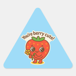 Berry Cute Button Driehoek Sticker