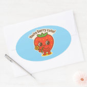 Berry Cute Button Ovale Sticker (Envelop)