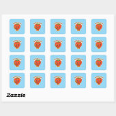Berry Cute Button Vierkante Sticker (Vel)
