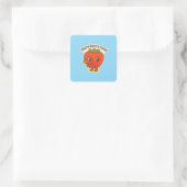 Berry Cute Button Vierkante Sticker (Tas)