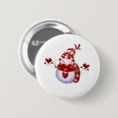 Berry Cute Snowman Ronde Button 5,7 Cm (Voorkant /achterkant)