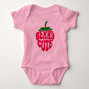 Berry Cute Strawberry Girl Power Retro Style Romper